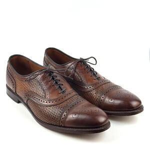 Allen Edmonds Bench Welt Mens 14 Strand Weave Brown Leather Oxford Dress Shoes